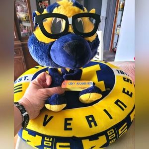 University of Michigan U of M Study Buddies Team Nerds Plush & Cloud Pillow